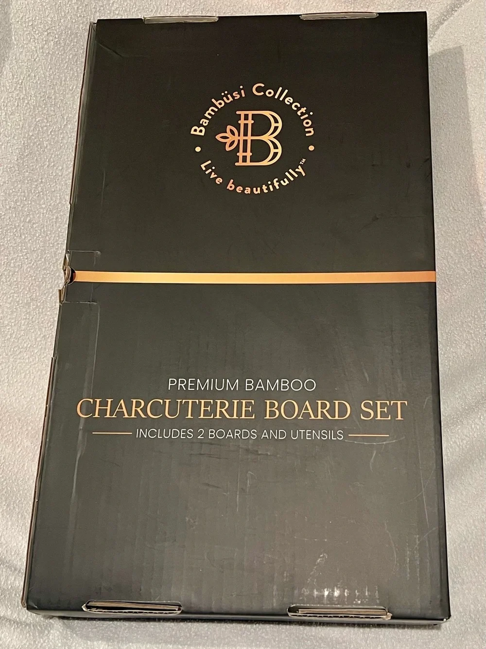 Bambüsi Collection Premium Bamboo Charcuterie Board Set - Natural Bamboo
